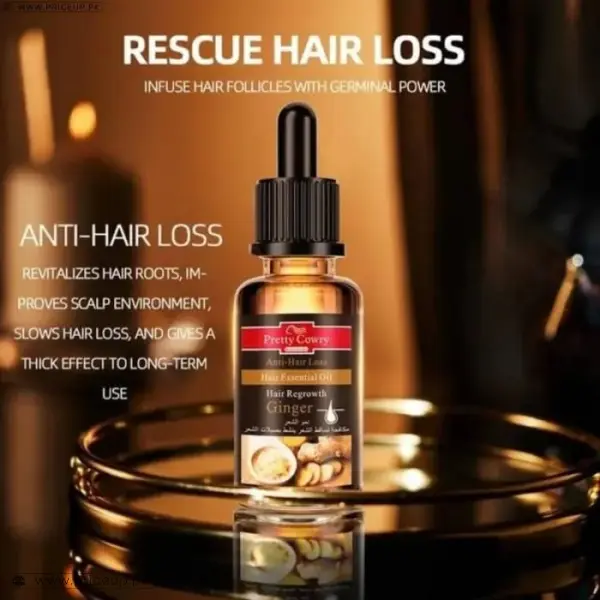 Pretty Cowry Hair Essential Oil Hair Regrowth Ginger